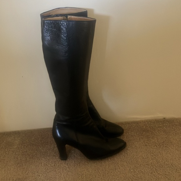 JCrew Tall black leather boots size 6 Narrow calf - Picture 4 of 14